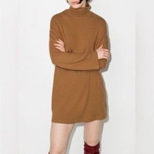 Reformation Aspen Turtleneck Sweater Dress Butterscotch Brown Size Small Fall
