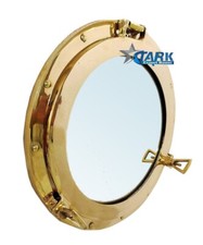 Vintage Style Decorative Round Brass Porthole Wall Mirrors for 15 Inch