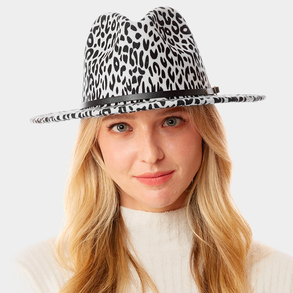 Wide Brim Floppy Fedora Cowboy Hat Derby Animal Print  display picture 1