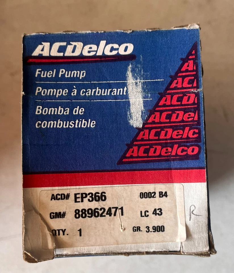 Bomba de combustible eléctrica ACDelco EP366 para 93-96 Buick Century 88962471 ^ Foto 2 de 2