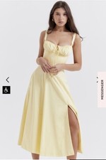 HOUSE OF CB 'Carmen' Buttercup Sundress SB8414E /Size XS-US 2-4 Brand NEW