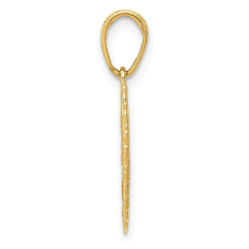 14K Oro Amarillo Reversible Para Mi Hija Corazón Family Amor Colgante Charm - Imagen 3 de 4