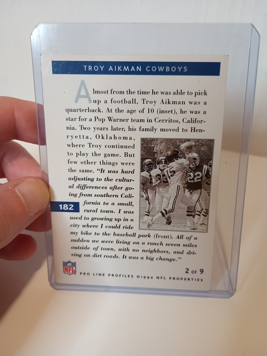Pro Line Profiles Signed Troy Aikman Cowboys Card 2 Of 9 | eBay