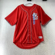 Dynasty Men's Red Saint Louis Cardinals MLB Baseball Button Down Jersey Size L