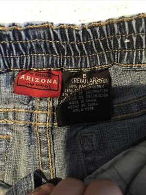Jeans Fille Arizona Jean Co. Taille 6 Regular - Décor Papillons - Blue Denim Stretch - Occasion Bon état