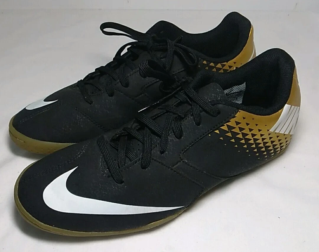 Nike BombaX IC Mens 7 Black Gold Soccer Shoes 826485 077 eBay