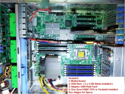 Super Micro Computer X8DTH Motherboard, Xeon CPU and Adaptec 2405 Raid Card