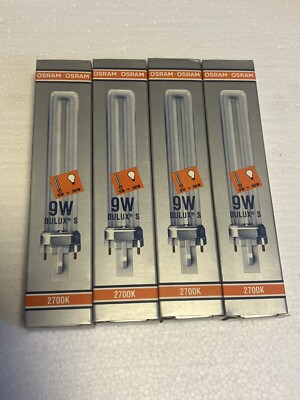 Osram Dulux S 2700k 9W - New Old Stock - Lot of 4 Base G23 F9TT/27K