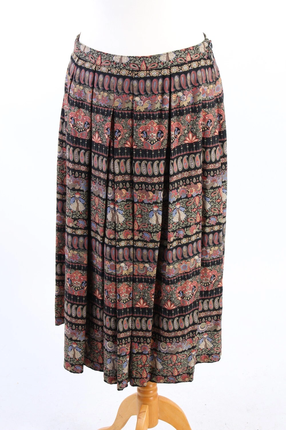 Long Lined Printed Skirt Fashionable 90s Classy Womens Vintage Multi - SK080