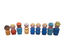 Vintage Fisher Price Little People Figures Set Of  9 Collectible Toys