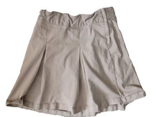 Cat Jack Girls Khaki Pleated School Uniform Skort Skirt Size 10 GUC Adjustable