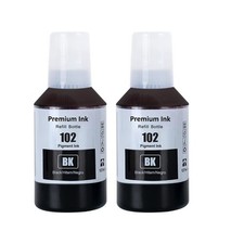 2x Black 102 EcoTank Ink Bottles for ET-2750 ET-2850 ET-3750 ET-3850 ET-4750