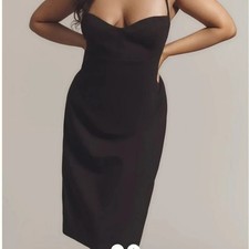 Anthropologie Sleeveless Corset Slim Knee-Length Black Dress By Maeve size XL