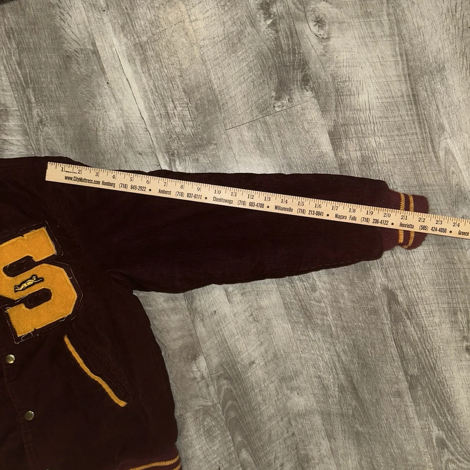 Chaqueta Letterman PARK REGAL Mujer Vintage Años 50 60 Pana Granate Amarillo Karen Foto 4 de 4