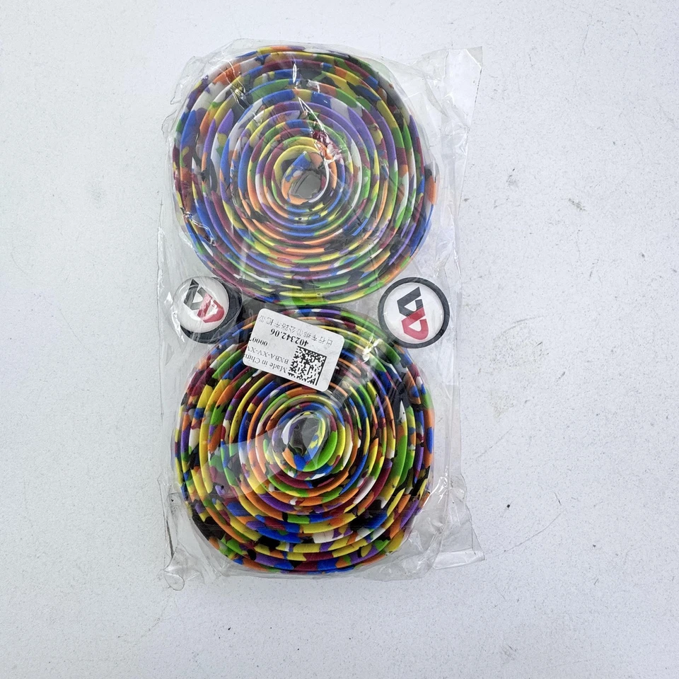 BV Bicycle Handlebar Tape Set Multicolor Confetti 2 Rolls End Plugs Road A20 - Image 4 of 4
