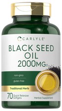 Black Seed Oil 2000mg  70 Softgel Capsules  Non-GMO, Gluten Free  by Carlyle