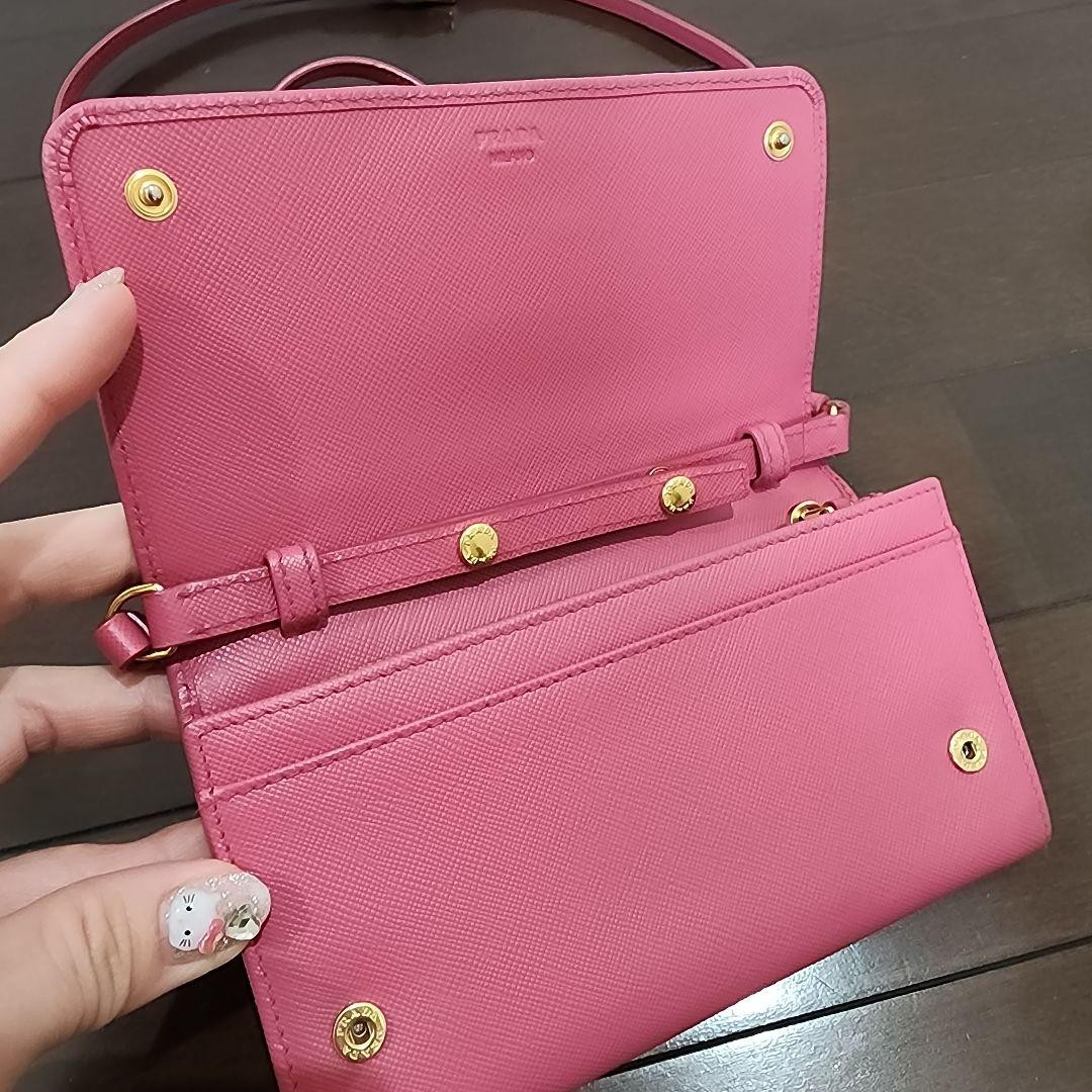 PRADA Pink Leather Wallet Shoulder Bag thumbnail 4