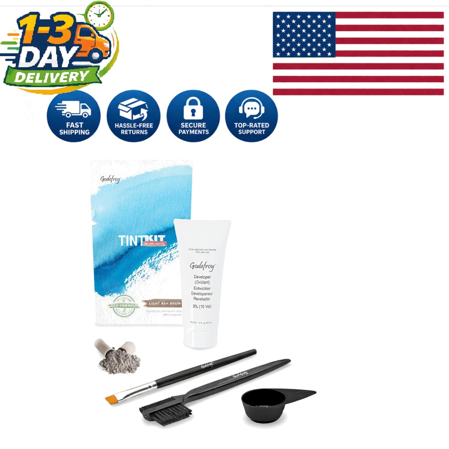 Tint Kit - Durable Light Ash Brown, 30-minute Cure