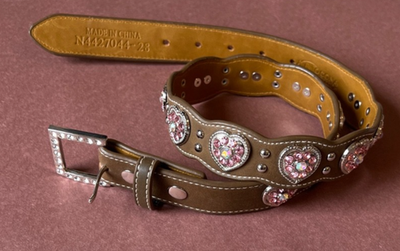 Nocona Ladies\' Brown Scalloped Rhinestone Leather Western Belt NoconaÂ® Ladies main image 4