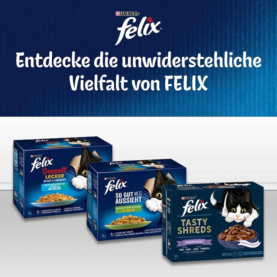 Felix Cat Food Wet in Jelly, Variety of Flavours, Large Pack of 120 (120 x 85 g) - Bild 2 von 4