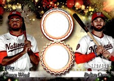 2025 Topps Holiday #DPR-WC James wood Dylan Crews Dual Player relic  #179/199