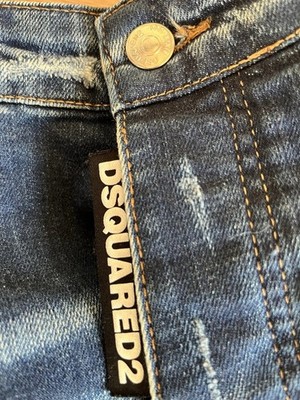 Dsquared2 Herren Jeans Blau Gr. 54 XL Gerades Bein 75 cm Distressed Five-Pocket