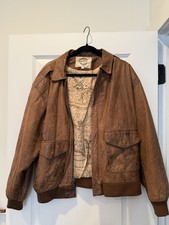 G III Mens Large Leather Bomber Jacket Brown,...