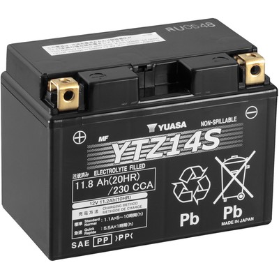 YUASA YTZ14S Hochleistungsbatterie 12V 11 2Ah für Motorräder wartungsfrei Benell