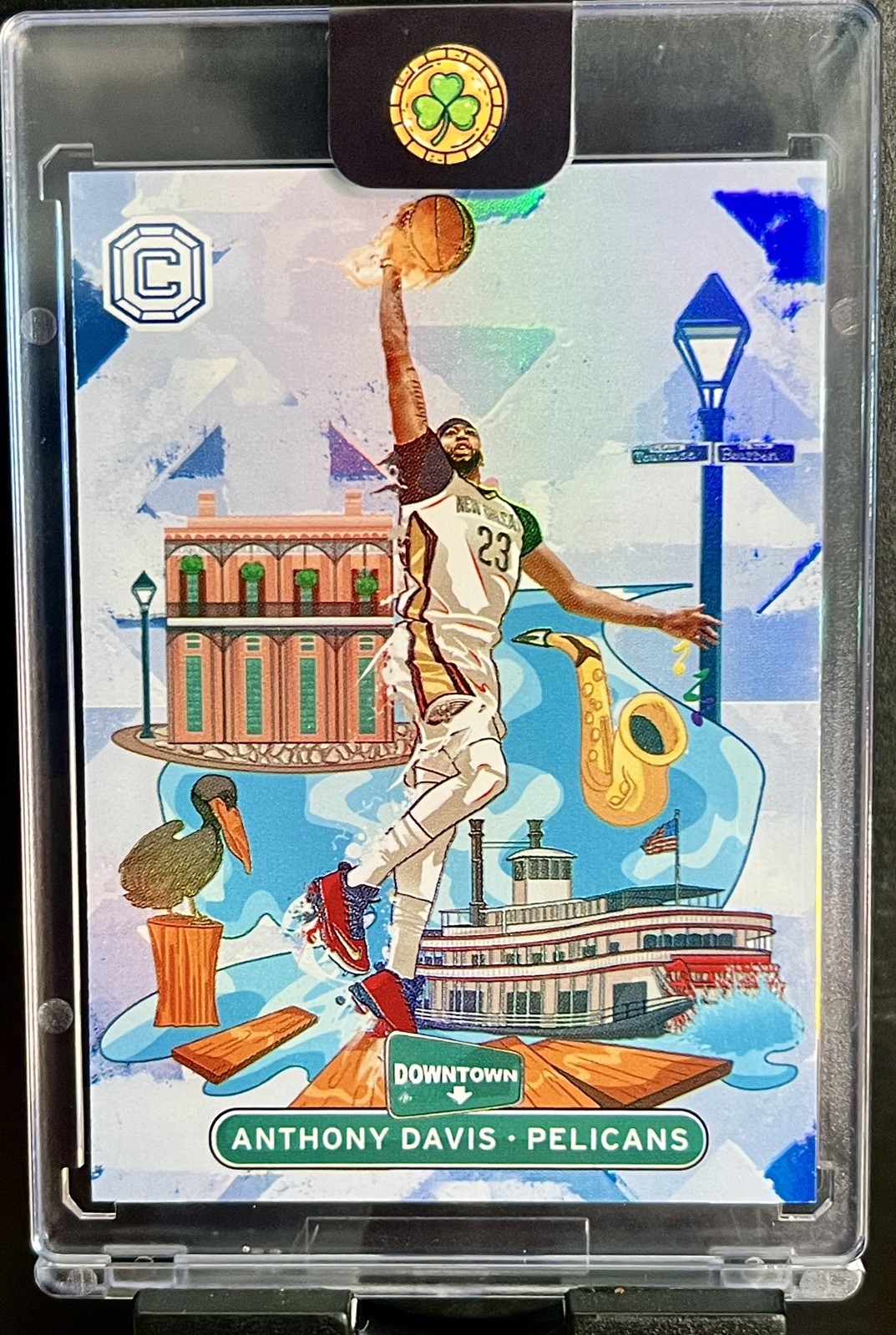 2017-18 Panini Cornerstones Anthony Davis Downtown SSP Chase card #DT7 Pelicans