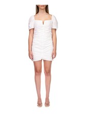 SANCTUARY Womens White V Wire Lined Pouf Sleeve Mini Party Sheath Dress 6