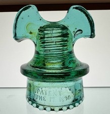 Wow Look! Early Patent Other Amber Streaked Mickey Mouse Glass CD-257 Insulator