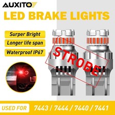 US AUXITO Error Free 7443 7444 Red LED Signal Brake Tail Stop Light Flashing HUS