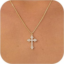 Dainty Cross Necklace -14K Gold Plated Small Cross - U.S Stock