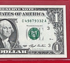 1993 $1 Dollar Bill FRN, ( PHILADELPHIA C ) SCARCE (Non Star ) UNCIRCULATED