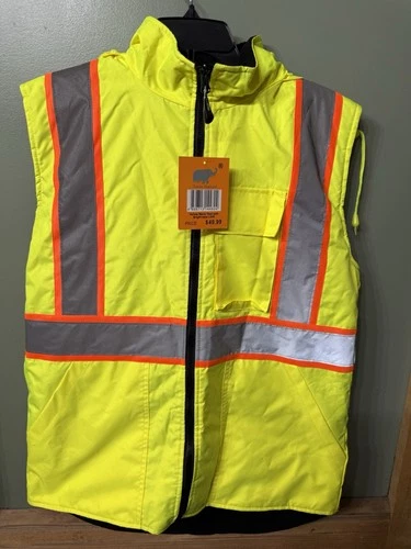 Golden Elephant Hi- Vise Insulated Safety Work Vest Yellow / Orange Medium NWT - product listing photo