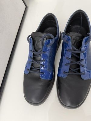 Giuseppe Zanotti Black Blue Men's Low Top Lace-Up Solid Athletic Sneakers