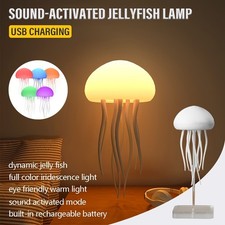 Bionic Jellyfish Night Light,USB Rechargeable with Voice Control,