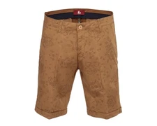 NWT EZZELINO SHORTS stretch cotton floral brown slant luxury Italy XL