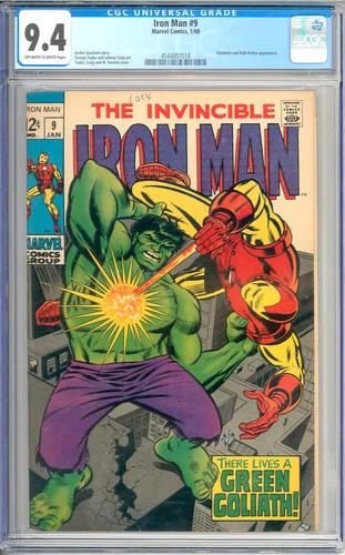 Iron Man #9 High Grade Silver Age Hulk Cover Vintage Marvel Comic 1969 CGC 9.4