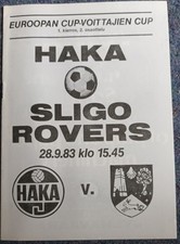Valkeakosken v Slgo Rovers. European CWC 1st Rd 2nd leg. 28 Sept 1983 Programme