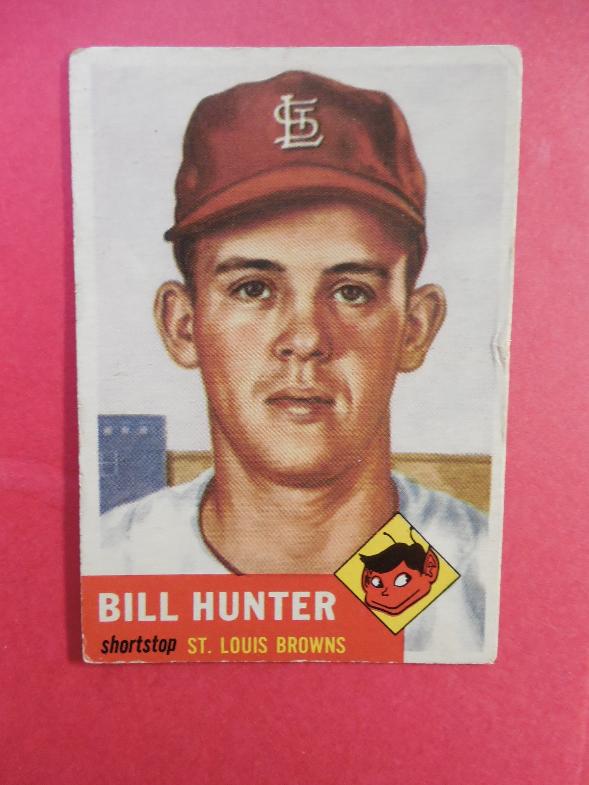 1953 TOPPS BASEBALL CARD  #166 BILL HUNTER  GOOD-VG