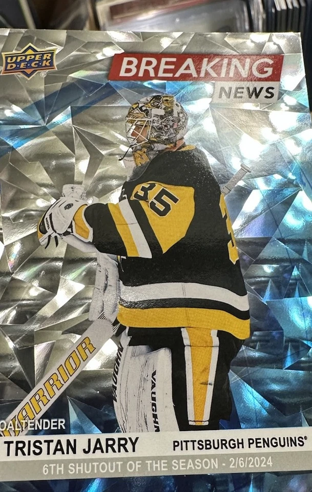 2024-25 Upper Deck Breaking Refractor BN-7 Tristan Jarry Pittsburgh Penguins - Image 3 of 4