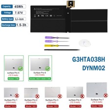 Battery G3HTA038H For Microsoft Surface Pro 5 6 Model 1796 1807 1809 DYNM02 45WH