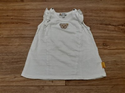Steiff Kurzarm Shirt weiß Rüschen Struktur , Mädchen, Gr. 86, sehr guter Zustand