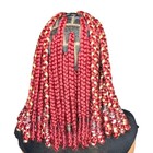 Handmade Full Lace 13x4 Box Braided Wig Burgundy Blonde Bob  — photo 3