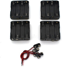 4Set 8 X AA Thicken Battery Holder and T Type Wired Battery Clip Standard Snap C