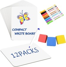 Small White Boards Dry Erase Board Pack of 12 Mini Whiteboards 9x12 Inches Do...