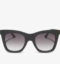 NEW DIFF 50mm Talia Square Sunglasses In Black Matte  Grey Gradient Lenses