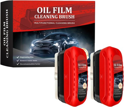 #ad #ad 2PCS Automotive Oil Film Cleaning Brush Car Clear Vision Glass Cleaner Windows $7.50