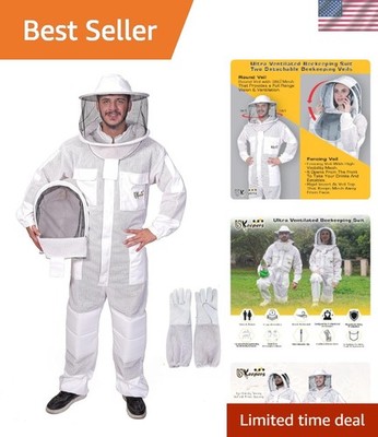 -Keepers 3-Layer Ultra Ventilated Bee Suit for Men & Women    Beekeeping Suit...